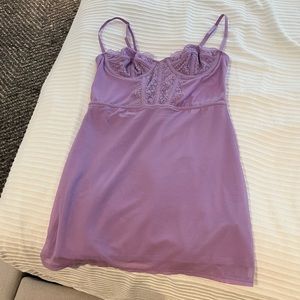 UO Corset Lavender Bustier Brenna Mini Dress